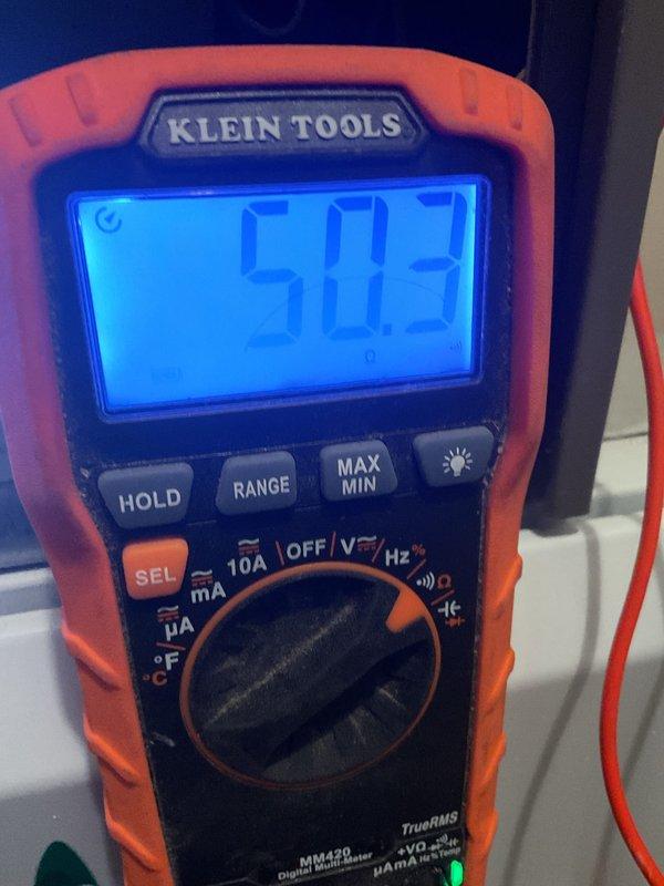 Performed scheduled maintenance on 3-year-old gas furnace with MVP system. Conducted electrical testing with multimeter to verify system voltage readings at 50.3V. Utilized hex key for component adjustments during inspection. All heating functions operating within normal parameters.