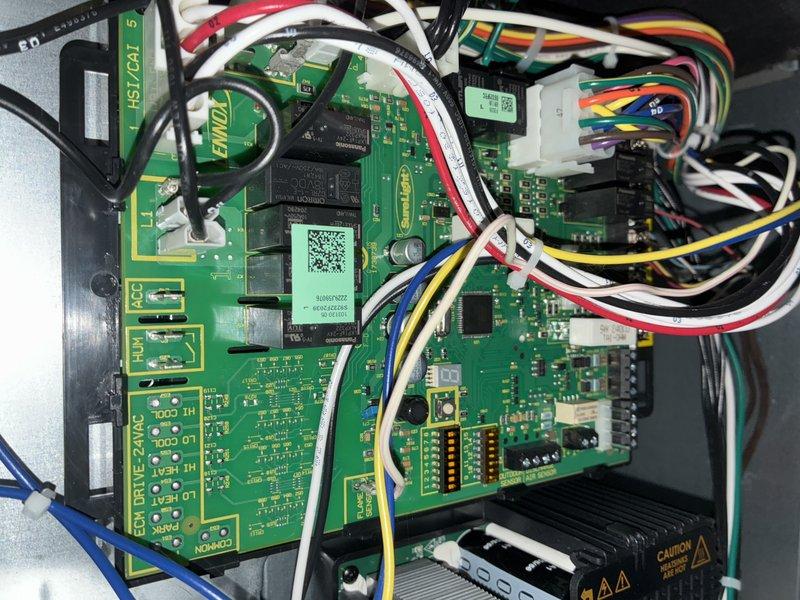 Performed scheduled MVP heating maintenance service that was previously rescheduled. Inspected control board circuitry and connections, documenting condition with photos. Utilized specialized tool for necessary adjustments to ensure proper system operation.