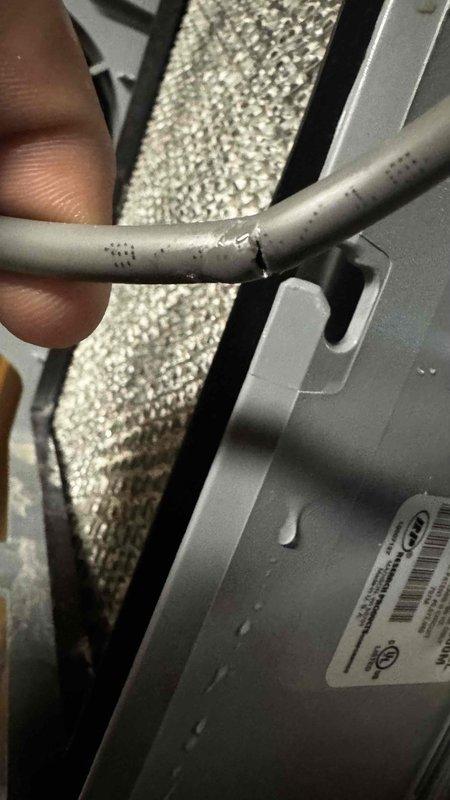 Responded to service call for leaking humidifier. Diagnosed frost buildup on filter mesh, indicating system operating issue. Installed new PCB (Printed Circuit Board) to resolve the problem and restore proper humidifier function.