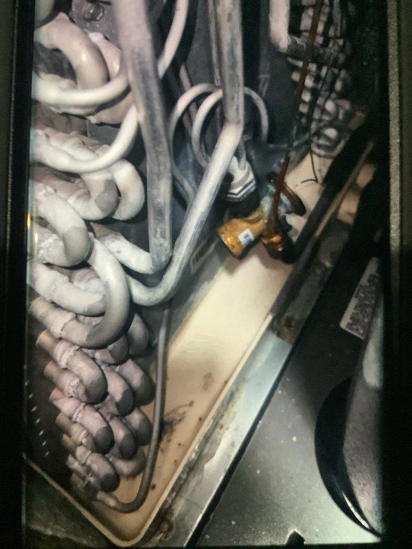 Performed scheduled MVP heating maintenance service. Inspected HVAC system including Aprilaire humidifier and ventilation components. Identified significant frost accumulation on evaporator coils requiring attention, indicating potential issues with the defrost cycle that could affect system efficiency.