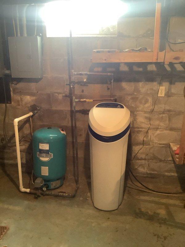 Performed diagnostic inspection of Morton water softener system for new homeowner. Evaluated complete water treatment setup including pressure tank and associated plumbing connections. Verified proper operation of softener unit and explained maintenance requirements to customer.