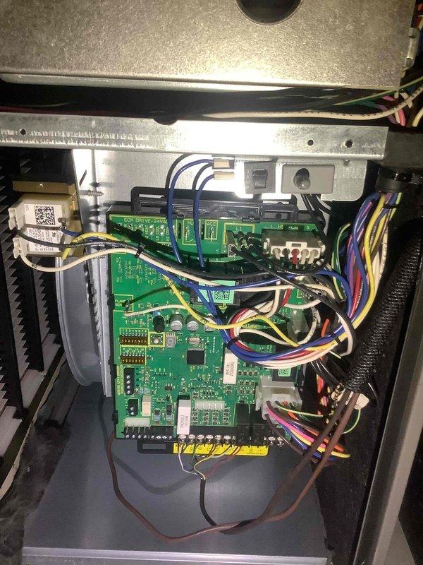 Performed comprehensive furnace tune-up including thorough inspection of control board circuitry and motor assembly. System components were found in good working condition with proper wire connections. Inspected ductwork for disconnections; all systems operating within normal parameters.