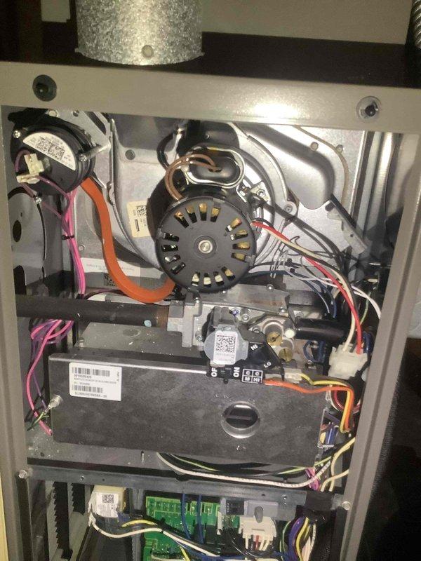 Performed comprehensive furnace tune-up including thorough inspection of control board circuitry and motor assembly. System components were found in good working condition with proper wire connections. Inspected ductwork for disconnections; all systems operating within normal parameters.
