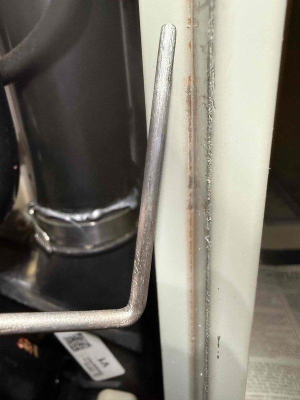 Performed scheduled MVP maintenance service on 22-year-old furnace. Removed front panel to inspect internal components including blower motor, circuit board, and wiring. Cleaned system and checked all connections, noting minor corrosion on heat exchanger components that remain functional.