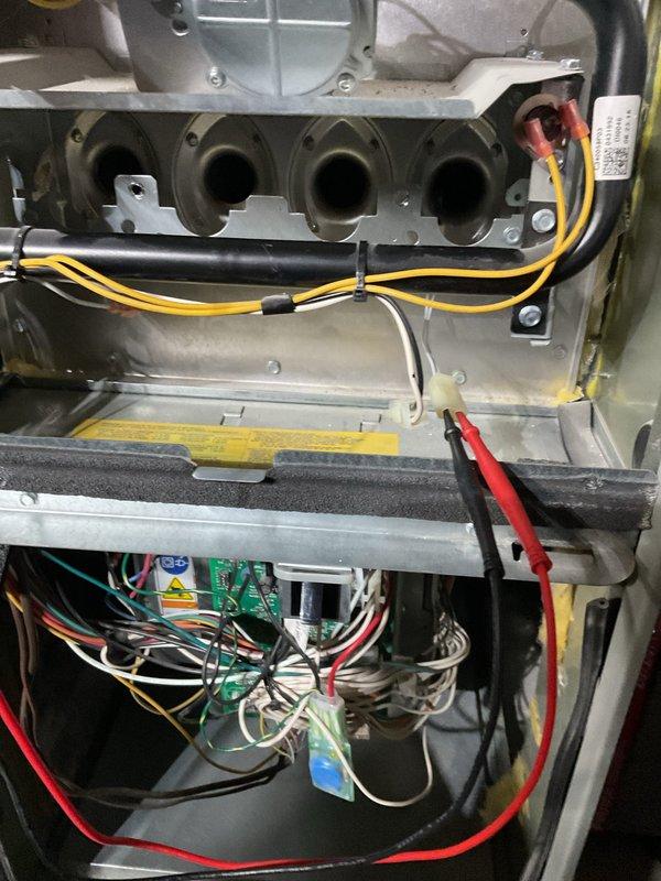 Performed scheduled MVP heating maintenance service. Inspected internal electrical components and connections of furnace system, including circuit board, wiring harnesses, and gas valve assembly. All components functioning properly with no issues detected.