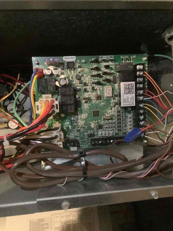 Performed scheduled heating maintenance for MVP customer. Inspected blower wheel assembly for proper operation and condition, noting no visible damage or unusual wear. Examined control board and associated wiring connections, confirming all circuits and components are functioning correctly with no signs of deterioration.