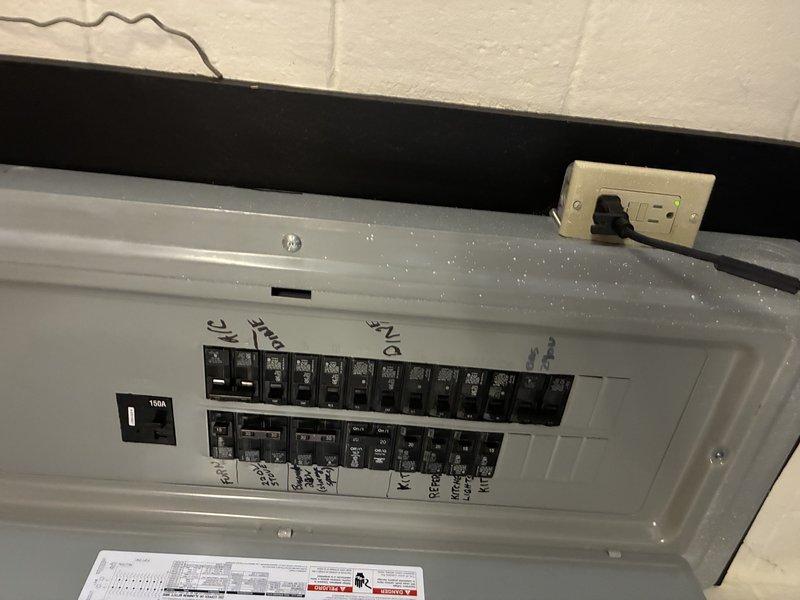 Replaced faulty receptacle for garbage disposal with new electrical outlet. Inspected breaker panel to verify proper circuit connections and ensure safe operation of the newly installed outlet.