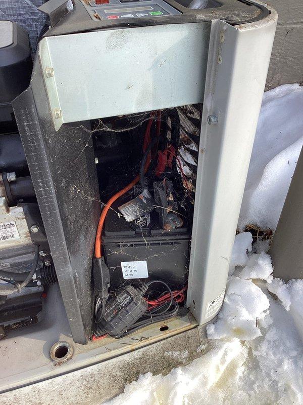 Responded to service call for generator not performing weekly backup operations. Upon inspection, found significant dust accumulation, cobwebs, and deteriorated wiring connections in the control panel. Performed thorough cleaning of electrical components, reconnected loose terminals at the neutral connection point, and reset the backup schedule programming to restore automatic weekly operation.