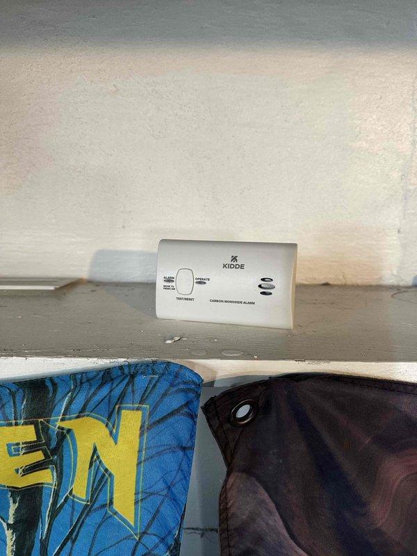 Completed installation of a 90% efficiency furnace with comprehensive ductwork modifications and humidifier system. Installed new galvanized sheet metal ductwork with proper connections to existing distribution system. Mounted Kidde carbon monoxide detector as part of safety compliance measures.