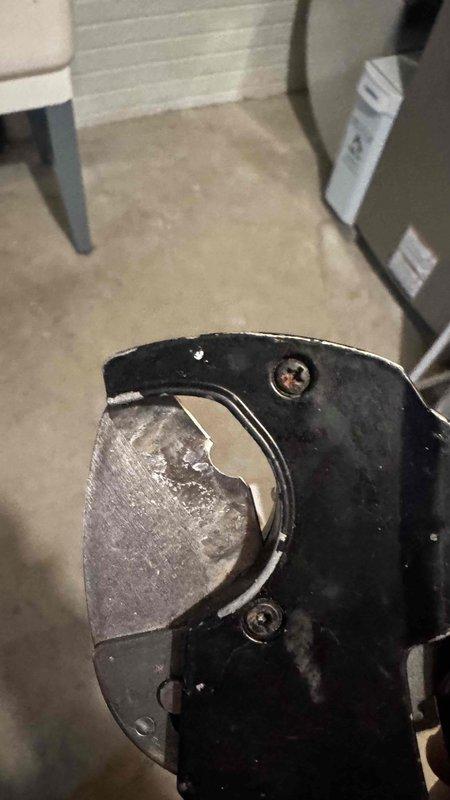 Replaced damaged PVC condensate drain trap that was causing water leakage. Installed new 3/4" PVC piping with proper configuration and fittings to ensure proper drainage from the system. Verified operation with no leaks after installation.