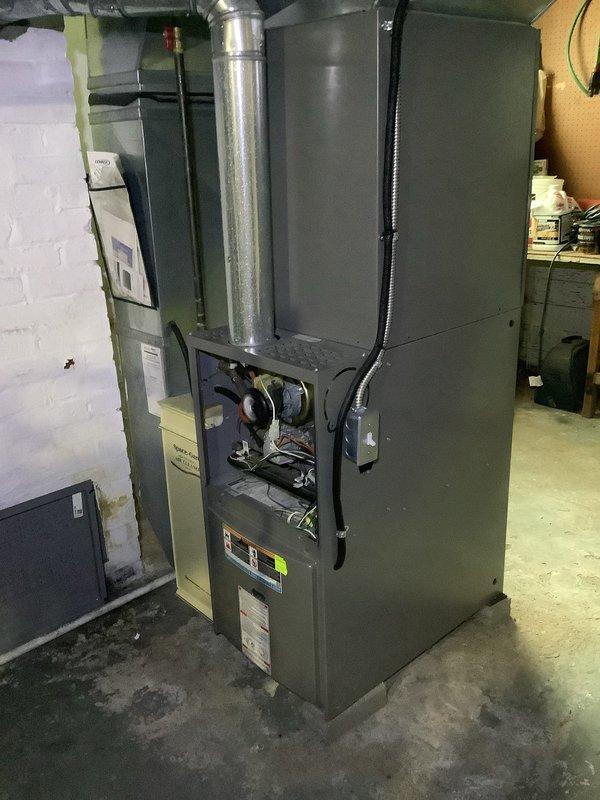 Responded to no-heat call for residential furnace. Upon inspection, accessed interior components with hex key and found system unresponsive. Diagnosed faulty ignition sequence, cleaned flame sensor and verified proper gas valve operation. System now functioning correctly with normal heating cycle restored.