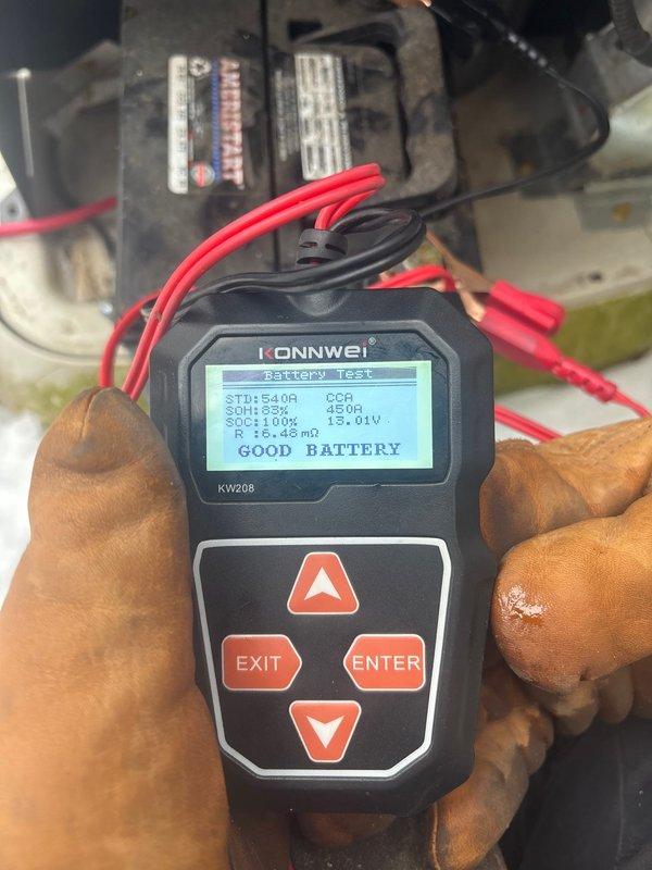 Performed routine maintenance on 2-year-old 22kW Generac generator. Replaced air filter and conducted battery diagnostic test. Battery test confirmed good condition with 98% health (SOH), 100% charge (SOC), and 13.01V reading.