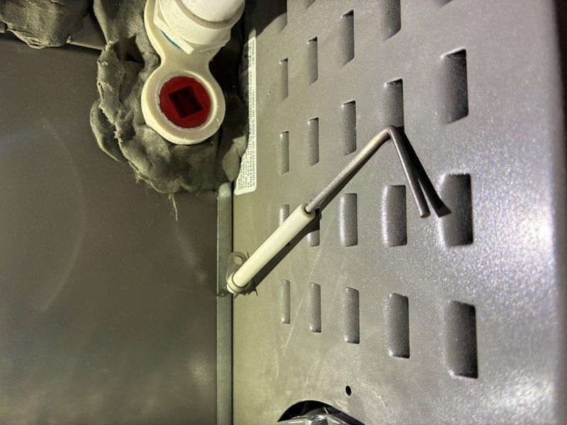 Performed scheduled MVP Heating maintenance service. Inspected blower wheel assembly and found components in good working condition with no visible damage or debris accumulation. Accessed interior components with service tool and examined ventilation system including perforated metal surfaces and sensor indicators. All systems functioning properly with no issues detected.