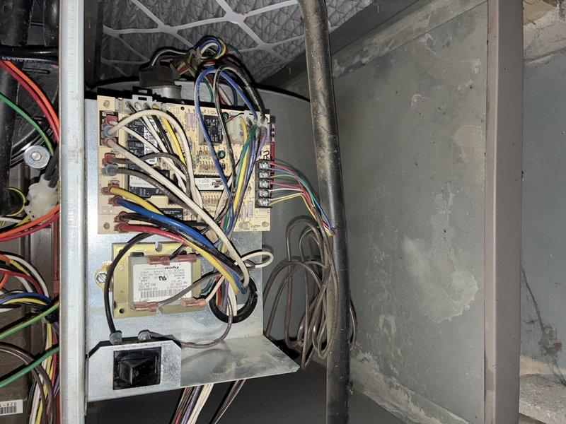 Performed scheduled furnace tune-up and inspection. Conducted thorough examination of control board circuitry and electrical connections, confirming proper wire terminations and component functionality. Visual inspection revealed normal operational wear with no immediate concerns; all relays, transformers, and circuit boards appear to be functioning within normal parameters.