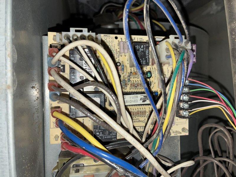 Performed scheduled furnace tune-up and inspection. Conducted thorough examination of control board circuitry and electrical connections, confirming proper wire terminations and component functionality. Visual inspection revealed normal operational wear with no immediate concerns; all relays, transformers, and circuit boards appear to be functioning within normal parameters.