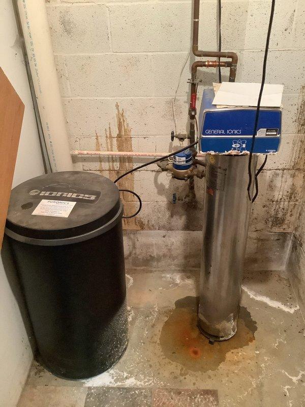 Performed descaling service on a 1-year-old Navien tankless water heater to remove mineral buildup and ensure optimal performance. Inspected the complete water treatment system including the Ionics water softener and associated plumbing. System is now operating efficiently with improved flow rate and heating capability.