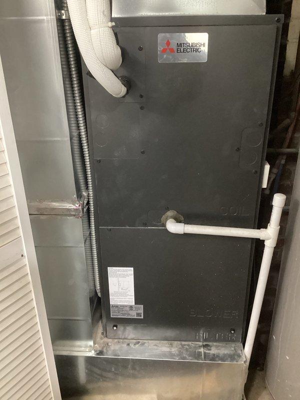 Performed scheduled tune-up service on a two-year-old Mitsubishi Electric mini split system. Completed deep cleaning of indoor unit components according to manufacturer specifications. System is functioning properly with all electrical connections secure and no issues noted.