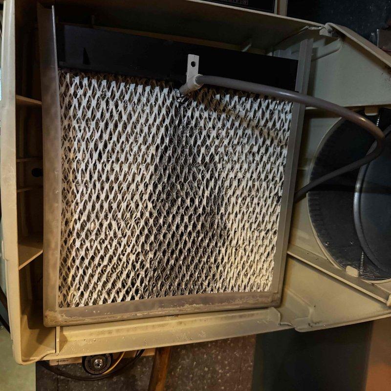 Responded to service call for furnace system with heating shutoff issues before reaching set temperature. Inspection revealed severely clogged air filter restricting proper airflow, causing system to overheat and shut down prematurely. Removed and replaced dirty filter, tested system operation which restored normal heating function and resolved temperature regulation problems.