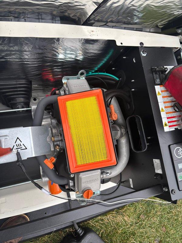 Performed scheduled maintenance on 22kW Generac generator. Accessed unit with service keys after customer reported losing access. Replaced air filter during inspection and confirmed proper system operation.