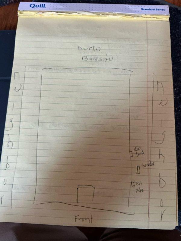 Conducted site assessment for generator installation in unfinished basement with existing gas supply. Evaluated utility area containing galvanized ductwork, insulated walls with vapor barrier, and multiple conduit runs. Created detailed layout diagram noting front/back orientation and elevation requirements for proper generator placement.