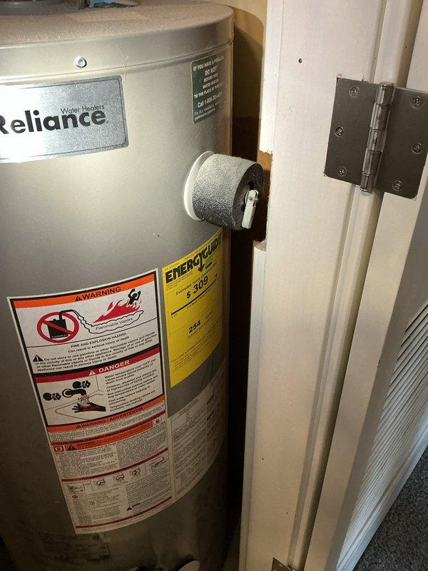 Responded to no hot water complaint on Reliance water heater. Conducted diagnostic assessment of the tank-style water heater and associated components including vent pipe, pressure relief valve, and plumbing connections. Restored hot water service by replacing faulty thermocouple and resetting pilot light.