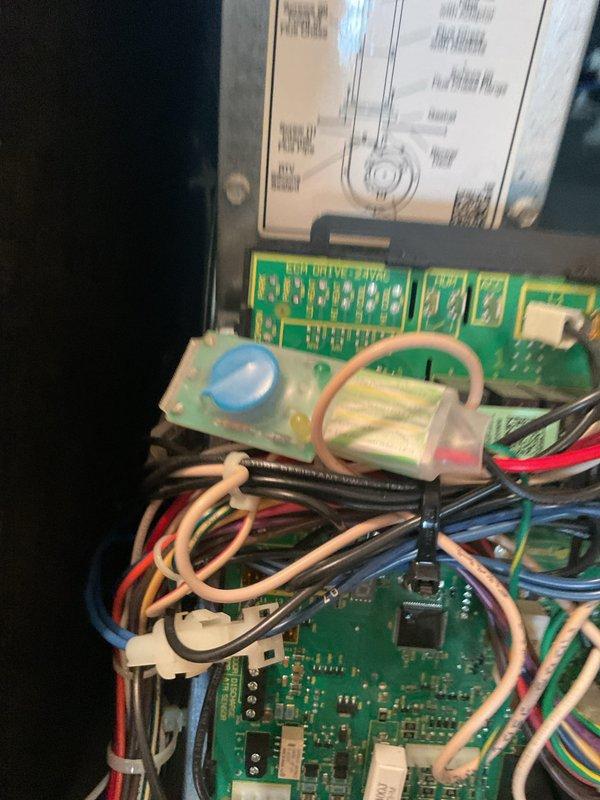 Performed scheduled heating maintenance service on BS-MVP system. Inspected and verified proper operation of ECM drive circuit board and associated wiring connections. Examined plumbing components including union fitting and copper pipe installation, noting normal wear consistent with system age.