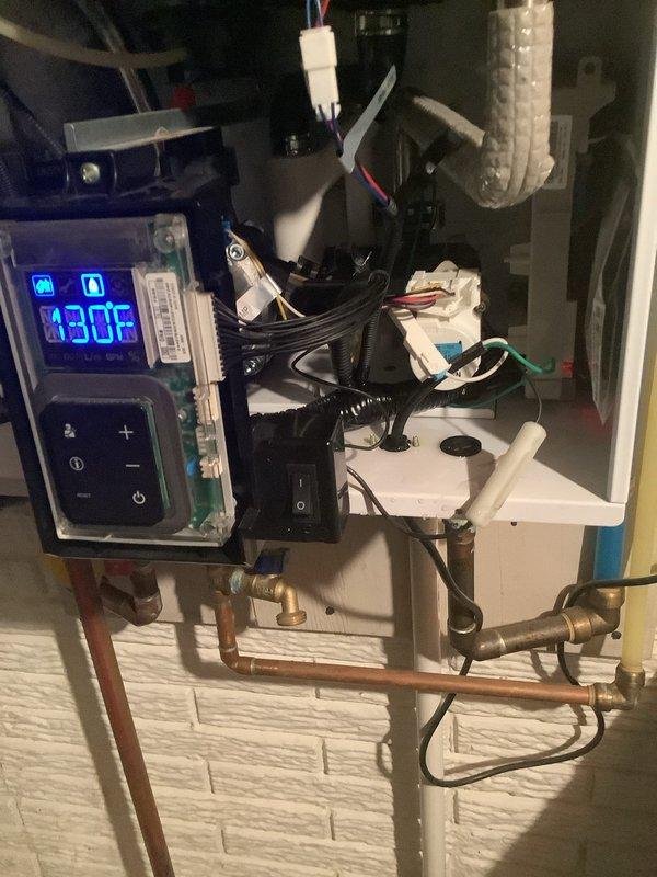 Successfully replaced defective check valve in Navien tankless water heater system as scheduled. Accessed interior components, disconnected relevant plumbing connections, installed new check valve, and restored system to proper operation. Unit now functioning correctly with no leaks observed during testing.