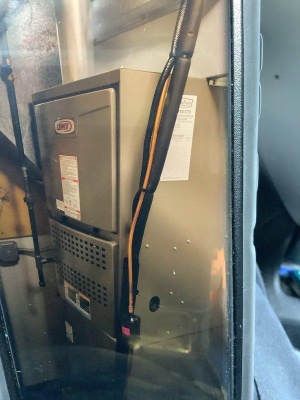 Replaced a failing blower motor and wheel in Lennox furnace that was producing loud rumbling noise during operation. Thoroughly inspected motor housing and installed new components to restore proper system functionality.