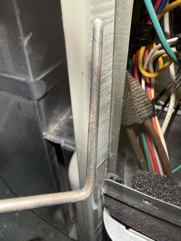 Completed routine maintenance on furnace as scheduled per MVP Heating service agreement. Performed visual inspection of heating system components, including electrical connections and copper refrigerant lines. Documented condition with photos showing normal wear on mechanical components and proper wiring configuration.