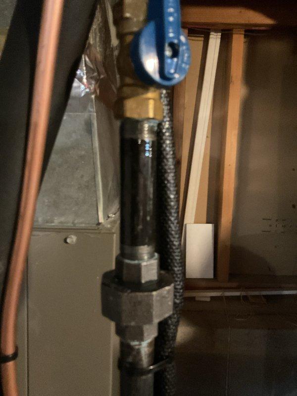 Performed scheduled heating system maintenance on 2-year-old unit. Inspected plumbing components, including copper lines, braided flex hoses, and shut-off valves. Conducted pressure testing with EM720 electronic gauge, obtaining reading of 37.15, confirming system is operating within normal parameters.