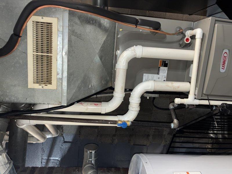 Diagnosed 1-year-old Lennox furnace that was failing to complete ignition sequence. Performed heating system tune-up per maintenance agreement and restored proper operation. Inspected associated components including Aprilaire air quality system and condensate drainage assembly.