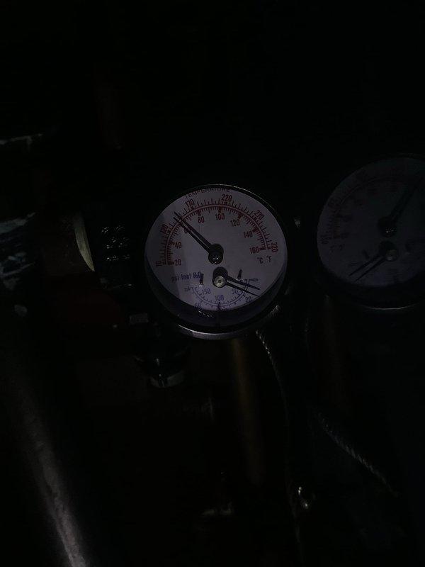 Performed annual furnace maintenance check. Inspected system pressure gauges and verified proper operating parameters. Rescheduled remaining service for 02/27/26 at customer's request.