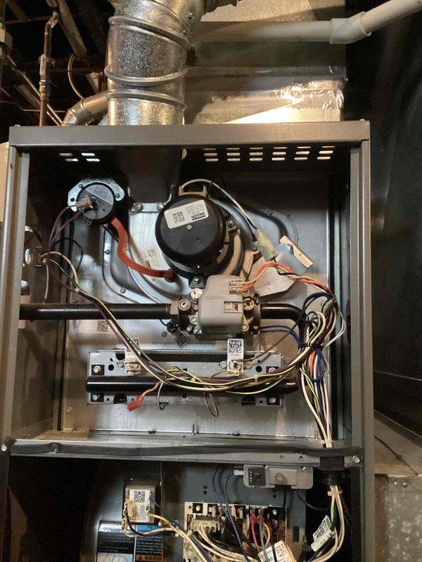 Completed annual maintenance on a 3-year-old furnace per service agreement. Inspected and tested all electrical components, pressure switches, and control modules, finding all connections secure and operational. Examined ductwork system for proper installation and airflow, with no issues detected; system is functioning within manufacturer specifications.