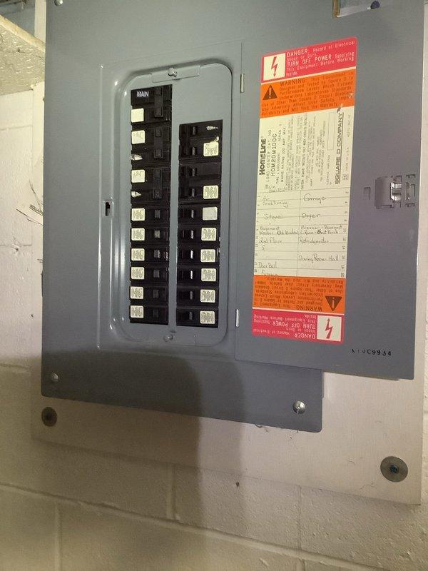 Replaced three damaged electrical outlets: two in kitchen backsplash area and one in bathroom. Inspected circuit breaker panel to ensure proper connection and functionality of new receptacles. Documented installation with photos showing completed work and verified all outlets are properly grounded and functioning according to code.