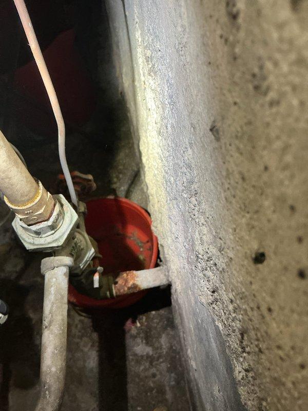 Conducted comprehensive inspection of main water line from street to residence to diagnose low water pressure issue. Identified significant corrosion in existing copper line connection and extensive moisture damage with mold growth in utility area. Provided estimate for complete replacement of main water line to resolve persistent pressure problems and prevent further structural deterioration.