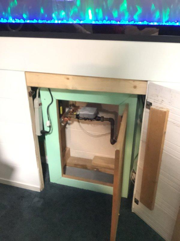 Performed inspection of customer's electrical panel for potential replacement. Examined exterior utility connections including main electrical meter and associated wiring. Additional assessment included inspection of interior electrical components related to fireplace installation, verifying proper conduit placement and connection integrity.