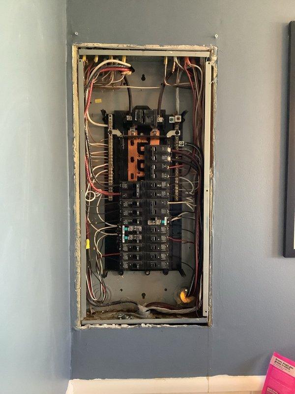 Diagnosed and replaced a tripped circuit breaker that would not reset due to water damage from a previous roof leak. Inspection of the panel revealed moisture intrusion affecting the breaker and some wiring connections. Installed new compatible breaker, cleaned terminal connections, and verified proper operation of all circuits.