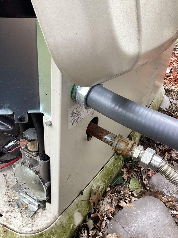 Performed routine maintenance inspection on Generac generator system following customer concerns about ice impact damage. Examined external housing integrity, checked all electrical wiring connections for proper termination and insulation integrity, and verified proper operation of the unit. No significant damage observed from ice impacts; system functioning within normal parameters.