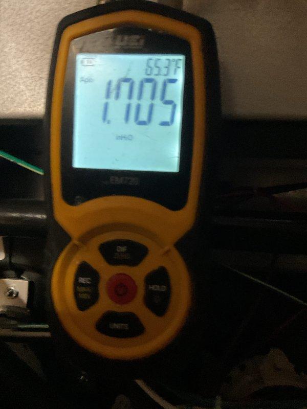 Performed annual maintenance on 1-year-old furnace. Inspected electrical connections and wiring at control board ensuring proper terminations. Tested system operation with combustion analyzer, confirming proper temperature readings of 655°F and CO levels at 1705 ppm, all within manufacturer specifications.