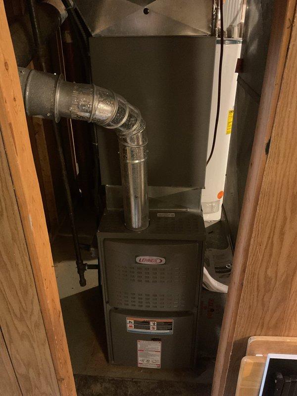 Performed scheduled furnace tune-up on 5-year-old Lennox system. Conducted comprehensive inspection including visual examination of heat exchanger, ventilation ductwork, and connection points. Completed standard maintenance procedures to ensure optimal system performance for the heating season.