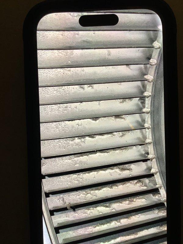 Responded to no heat call for a 5-year-old residential furnace. Discovered significant frost buildup on evaporator coil causing system failure. Completed defrost cycle, cleaned coil surfaces, and restored proper system operation with successful heating function verification.