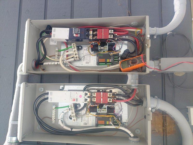 Responded to service call for Generac generator that would automatically engage during power outage but shut down after a few seconds, and after manual restart would not shut off properly. Diagnosed control system malfunction in transfer switch circuitry; performed testing on contactors and control modules. Repaired faulty connections in generator control panel, recalibrated automatic transfer system, and verified proper operation through simulated power outage test.