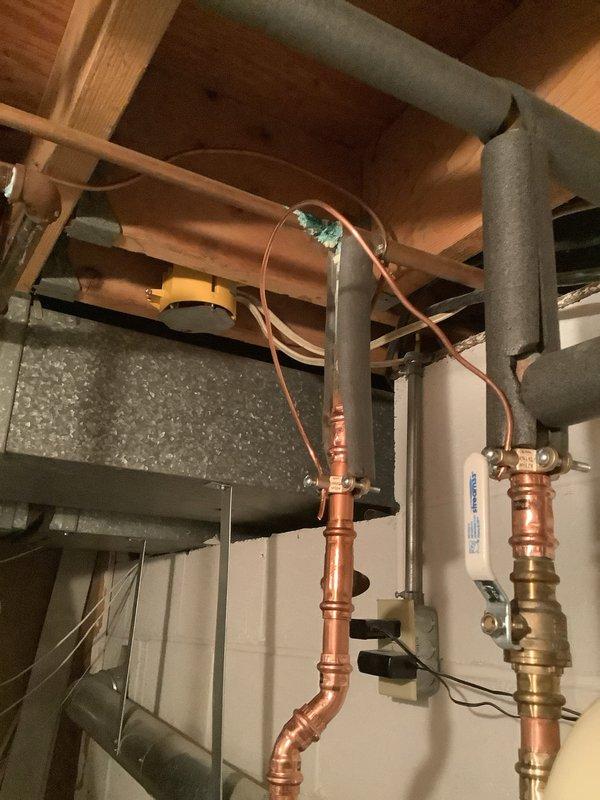 Successfully replaced a 50-gallon water heater under warranty. Installed new copper supply lines, properly connected ventilation duct, and verified the expansion tank was functioning correctly. All connections tested with no leaks detected and system operating to manufacturer specifications.
