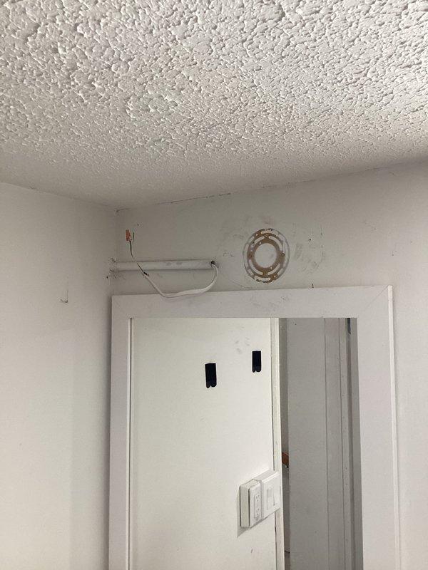 Conducted inspection and servicing of electrical components based on inspector report. Identified and addressed issues with exterior electrical service entrance, including meter and connections. Remediated rust damage around interior ceiling fixture and repaired associated wiring to ensure proper functionality and code compliance.