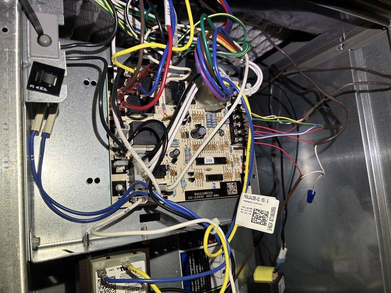 Performed dual furnace maintenance service as scheduled (prepaid). Inspected blower wheel assembly which was found to be clean and in proper working condition with no dust accumulation or damage. Examined control board and electrical connections - all wiring harnesses secure with no signs of overheating or loose terminals. All systems functioning correctly; no repairs needed at this time.