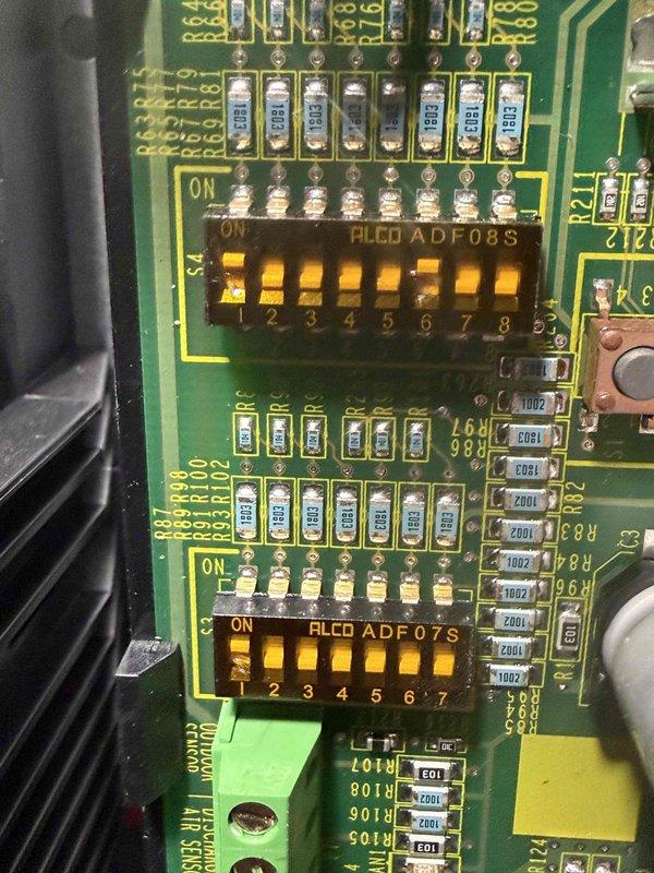 Performed scheduled MVP heating maintenance service. Inspected mechanical components including metal housing and copper tubing for signs of wear. Examined control board with ALCO DIP switches (ADF08S and ADF07S) for proper configuration and verified all electronic components were functioning correctly.