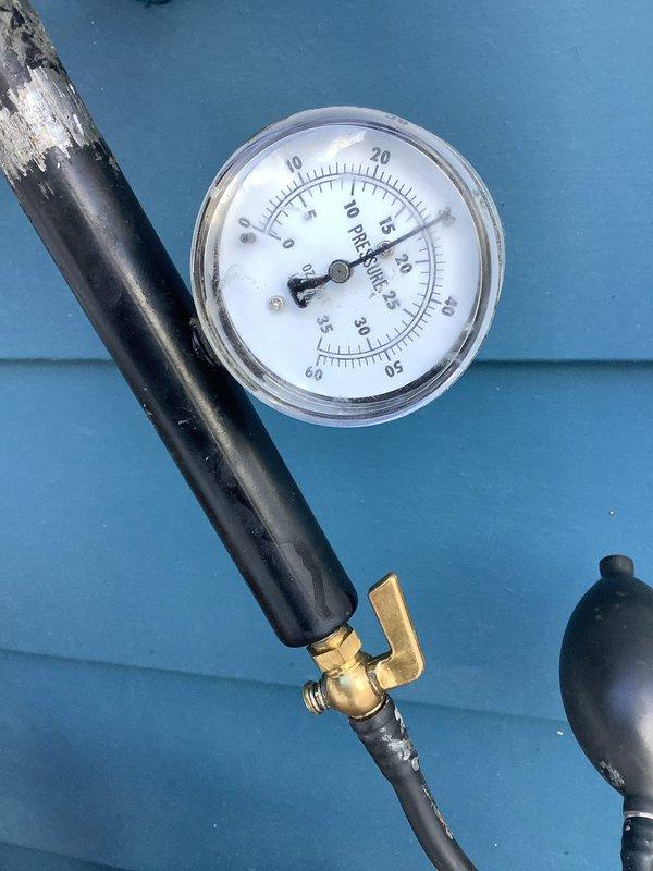 Responded to a gas leak service call where the utility company had already shut off gas supply to the property. Conducted pressure testing on the gas line using a calibrated gauge, which revealed pressure readings between 13-15 PSI, indicating a leak in the system. Testing confirmed the presence of a gas leak that prevented safe restoration of service, leaving the property without heat and hot water until repairs are completed.