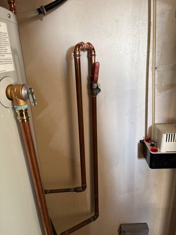 Successfully installed new 80% efficient furnace after removing water softener system and capping off associated plumbing lines. Verified proper copper pipe connections with appropriate shutoff valves and installed Kidde carbon monoxide detector to ensure safety compliance.