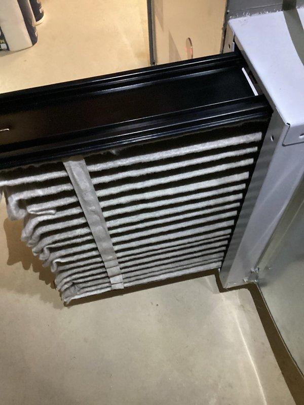 Performed scheduled preventive maintenance on Lennox furnace. Inspected unit condition, verified proper venting of PVC intake/exhaust pipes, and replaced air filter with clean pleated media filter. System is operating within normal parameters.