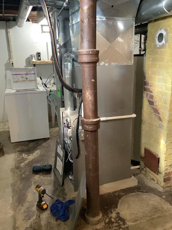 Performed routine preventative maintenance on basement furnace system. Inspected control board connections and wiring integrity, ensuring all electrical components were properly secured and functioning. Completed comprehensive furnace PM service with all systems operating within normal parameters.
